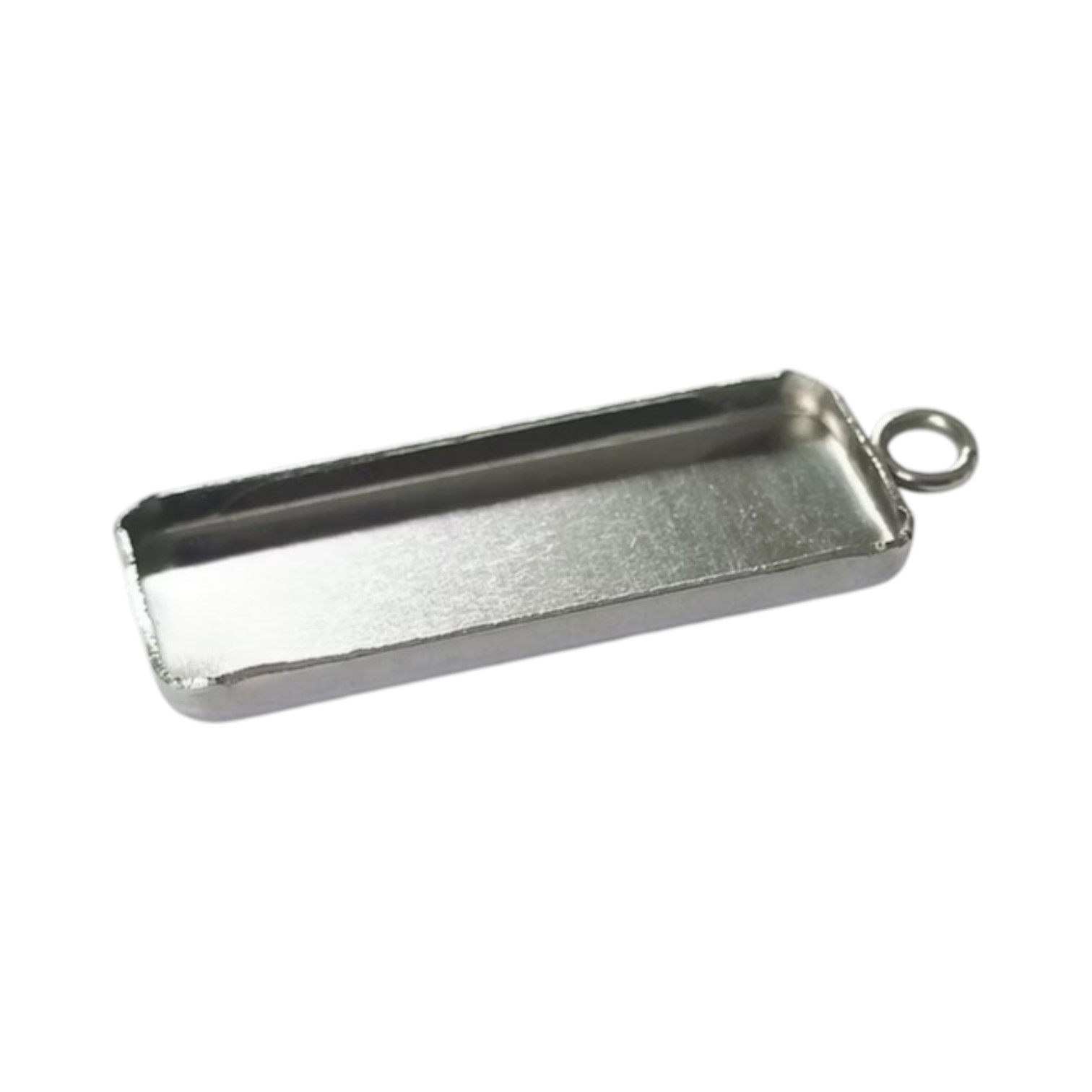 Hangerkastje met hangeroogje. RVS chirurgisch staal Rechthoek 10*25mm