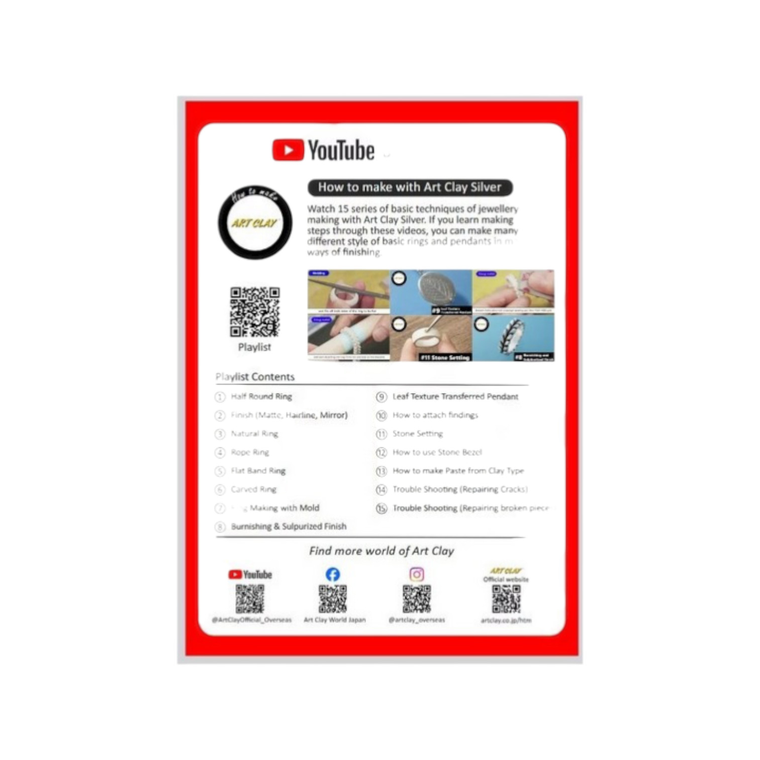 Art Clay Silver Start pakket Basis (A-0189K ) Met beschrijving van 15 projecten - Afbeelding 2