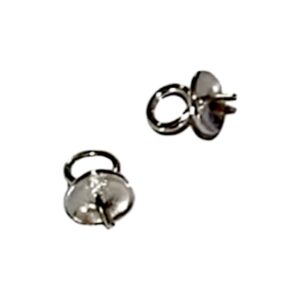 Zilveren oogje met kralenkapje en pin 10 stuks