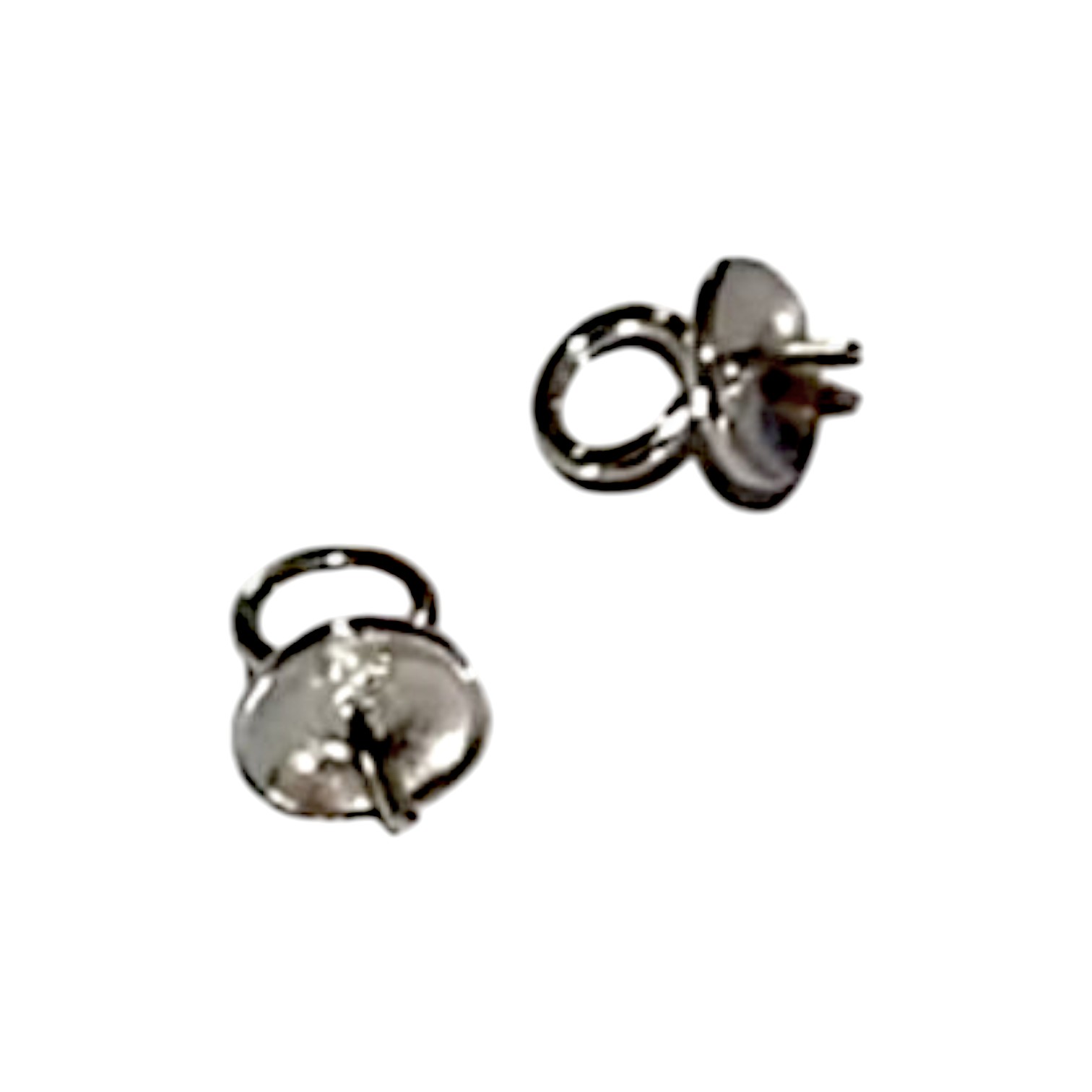 Zilveren oogje met kralenkapje en pin 10 stuks