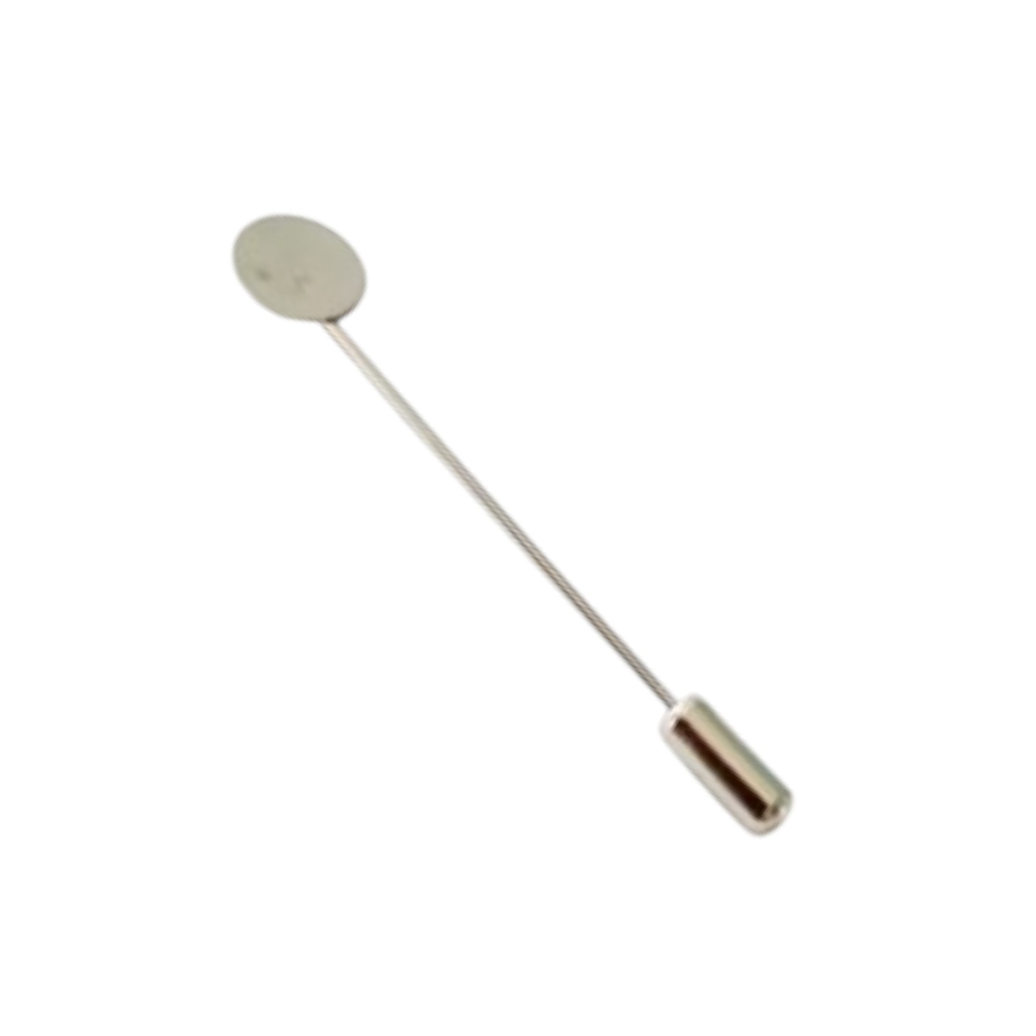 Broche pin, revers pin, hoedenpin. RVS. schijf