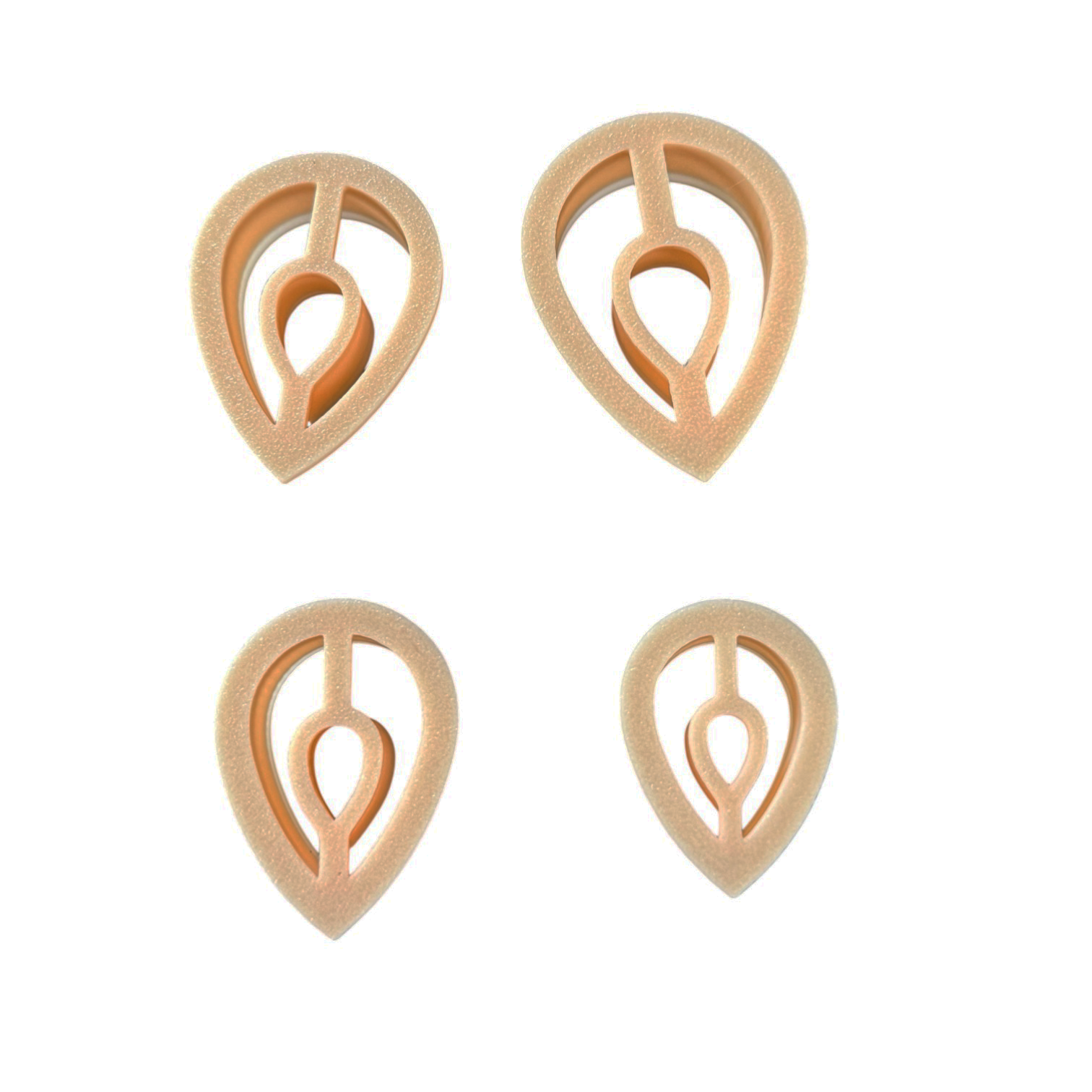 Cutting dies for clay jewelry Set of 4 double drops