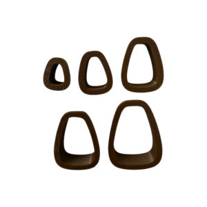 Uitsteekvormen voor klei/ kleisieraden Set van 5 Organische Trapezevorm