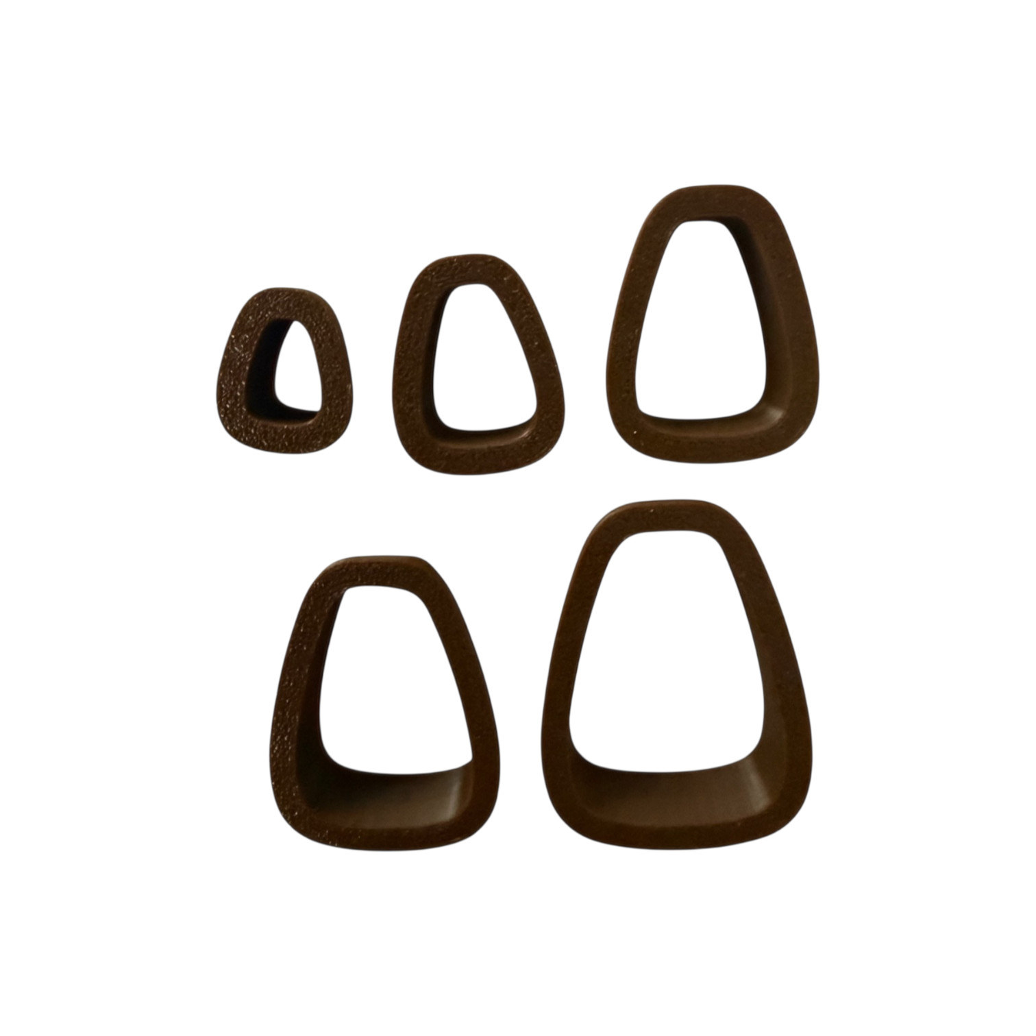 Uitsteekvormen voor klei/ kleisieraden Set van 5 Organische Trapezevorm