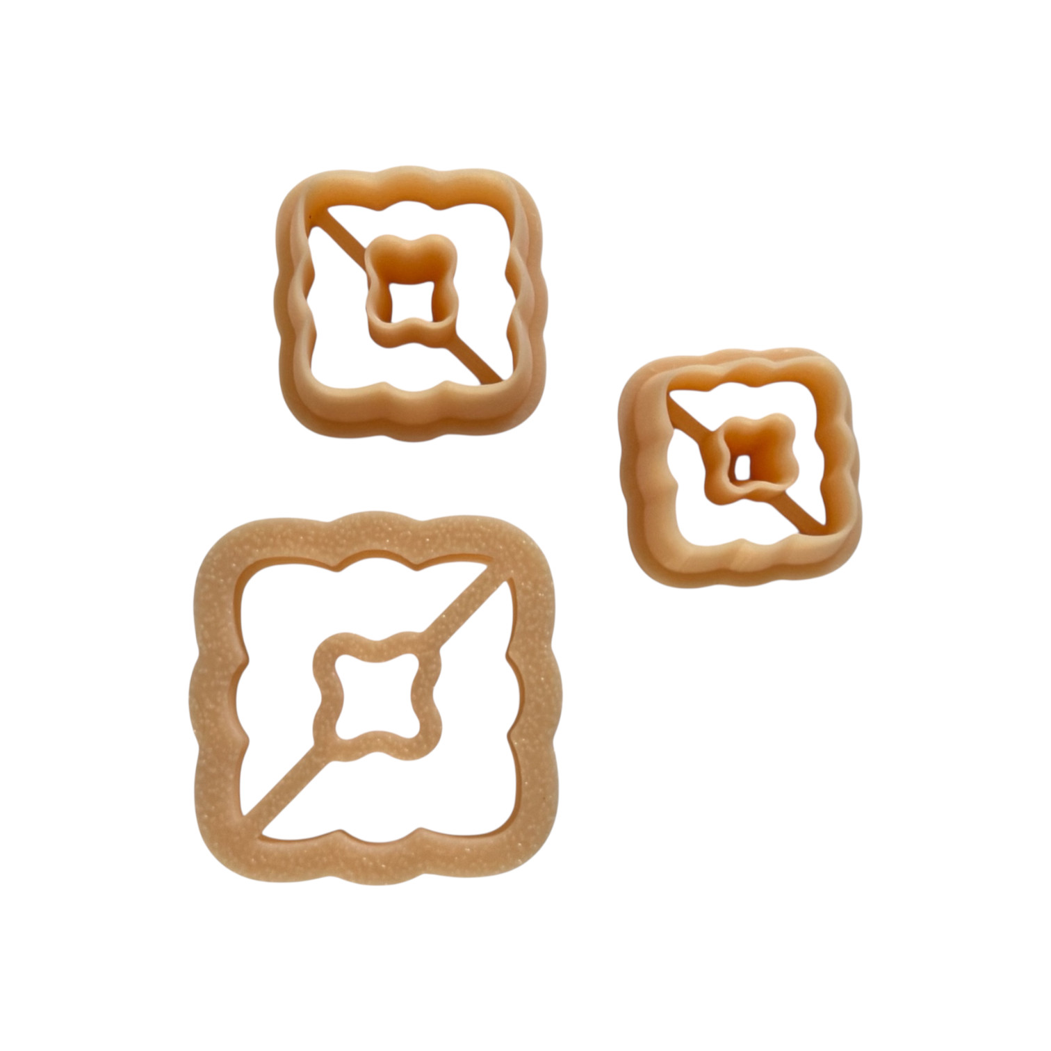 Cutting out shapes for clay jewelry Cutter square 3 piece