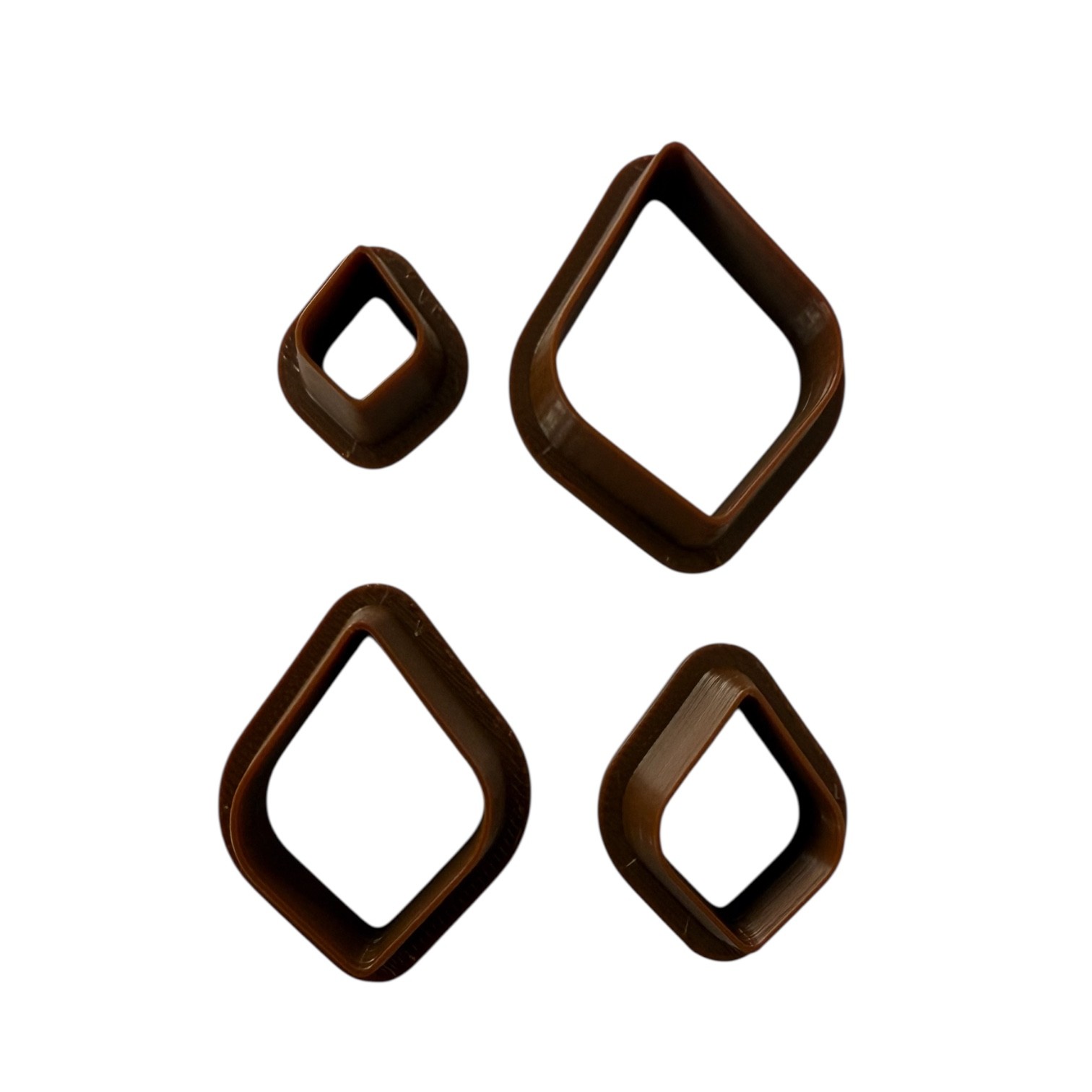 Uitsteekvormen voor klei/ kleisieraden Set van 4 Sierlijke diamantvorm
