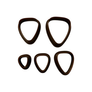 Uitsteekvormen voor klei/ kleisieraden Set van 5 Afgeronde driehoekjes.