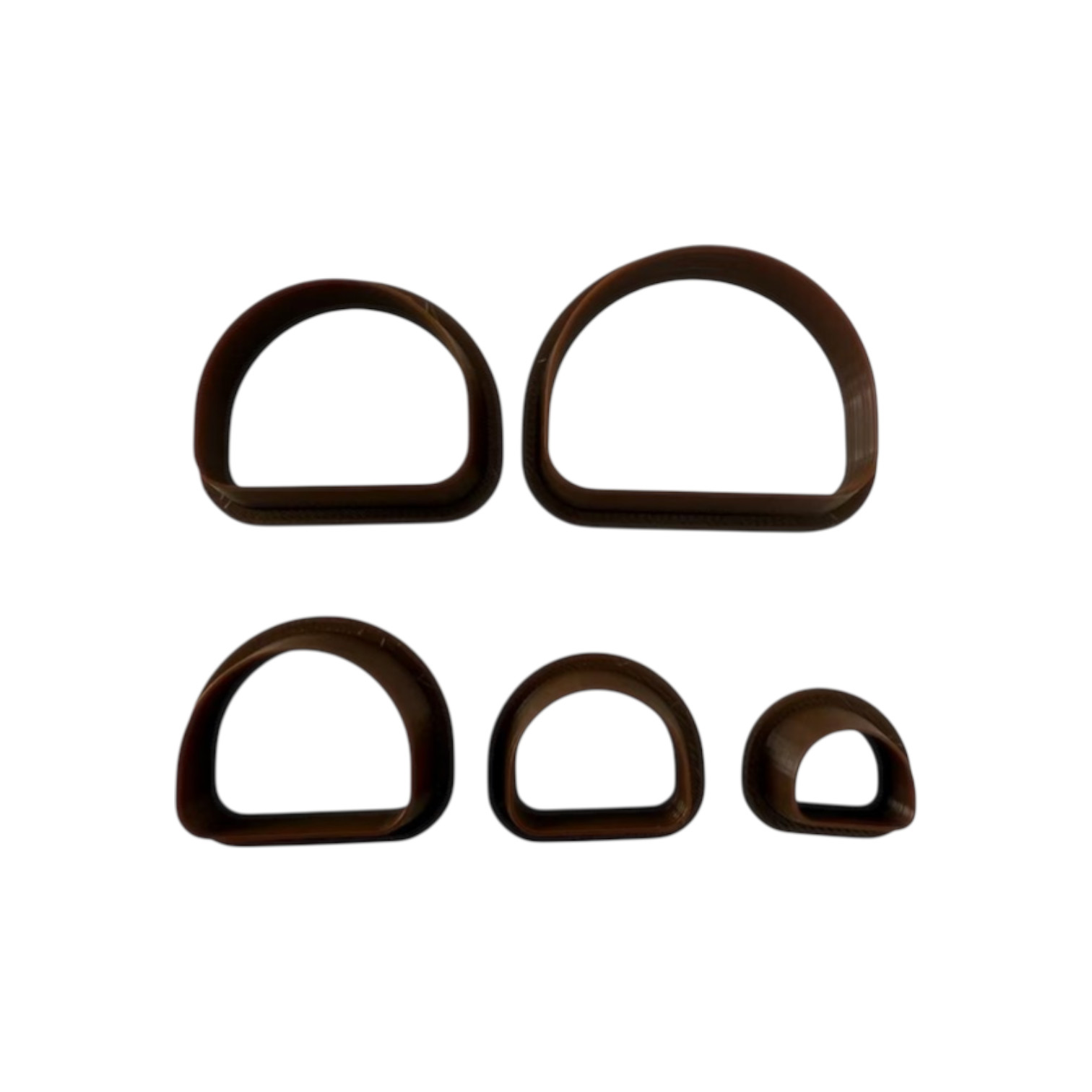 Uitsteekvormen voor klei/ kleisieraden Set van 5 halve circels