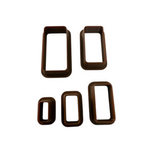 Uitsteekvormen voor klei/ kleisieraden Set van 5 afgeronde rechthoeken