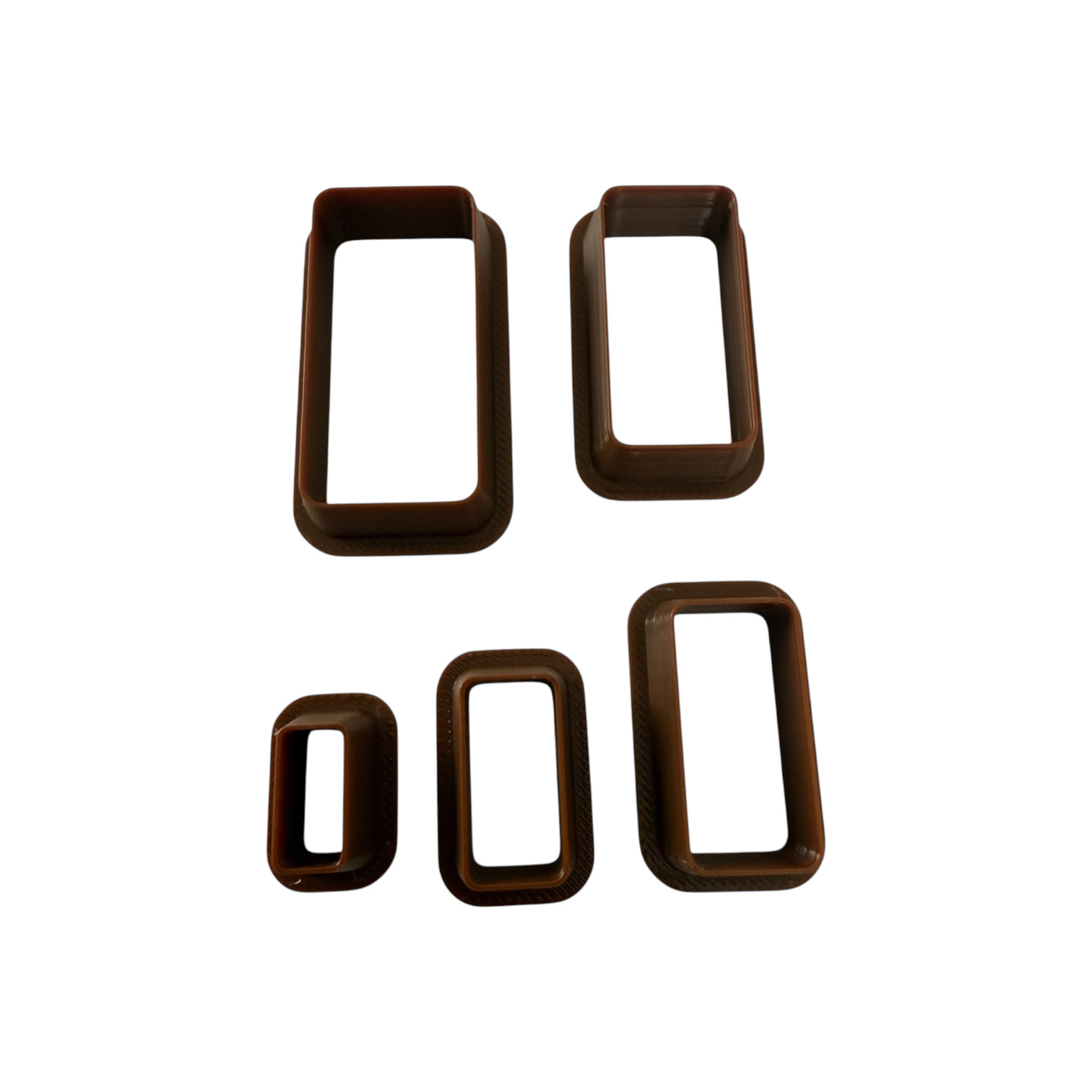 Uitsteekvormen voor klei/ kleisieraden Set van 5 afgeronde rechthoeken