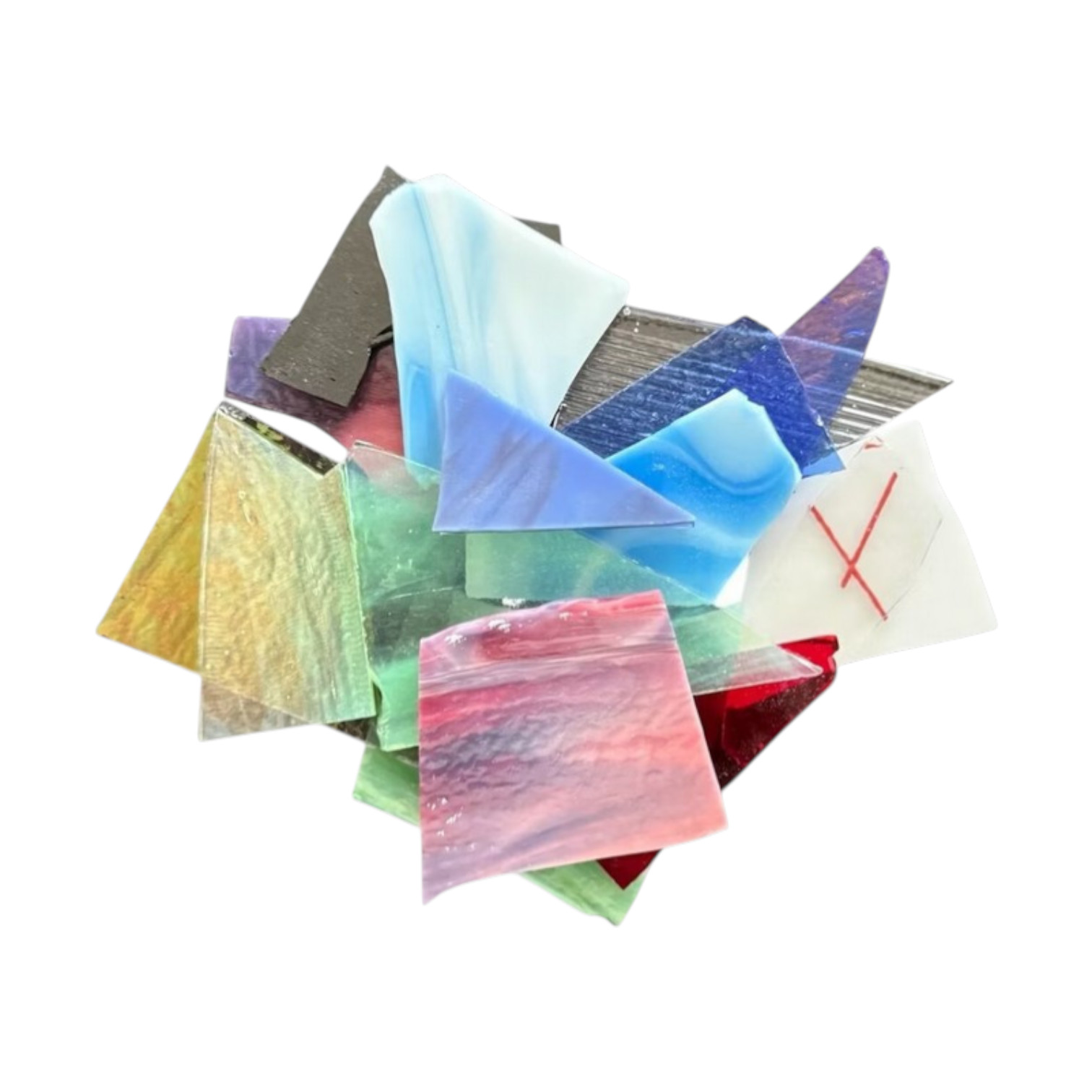 Glas scrap voor Glas fusen Coe 90 assorti ca 200 gram