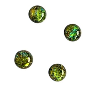 Dichroic Glas cabochon. Gemeleerd Goud 6-10 mm