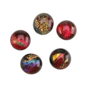 Dichroic Glas cabochon. ca 12-16 mm Red