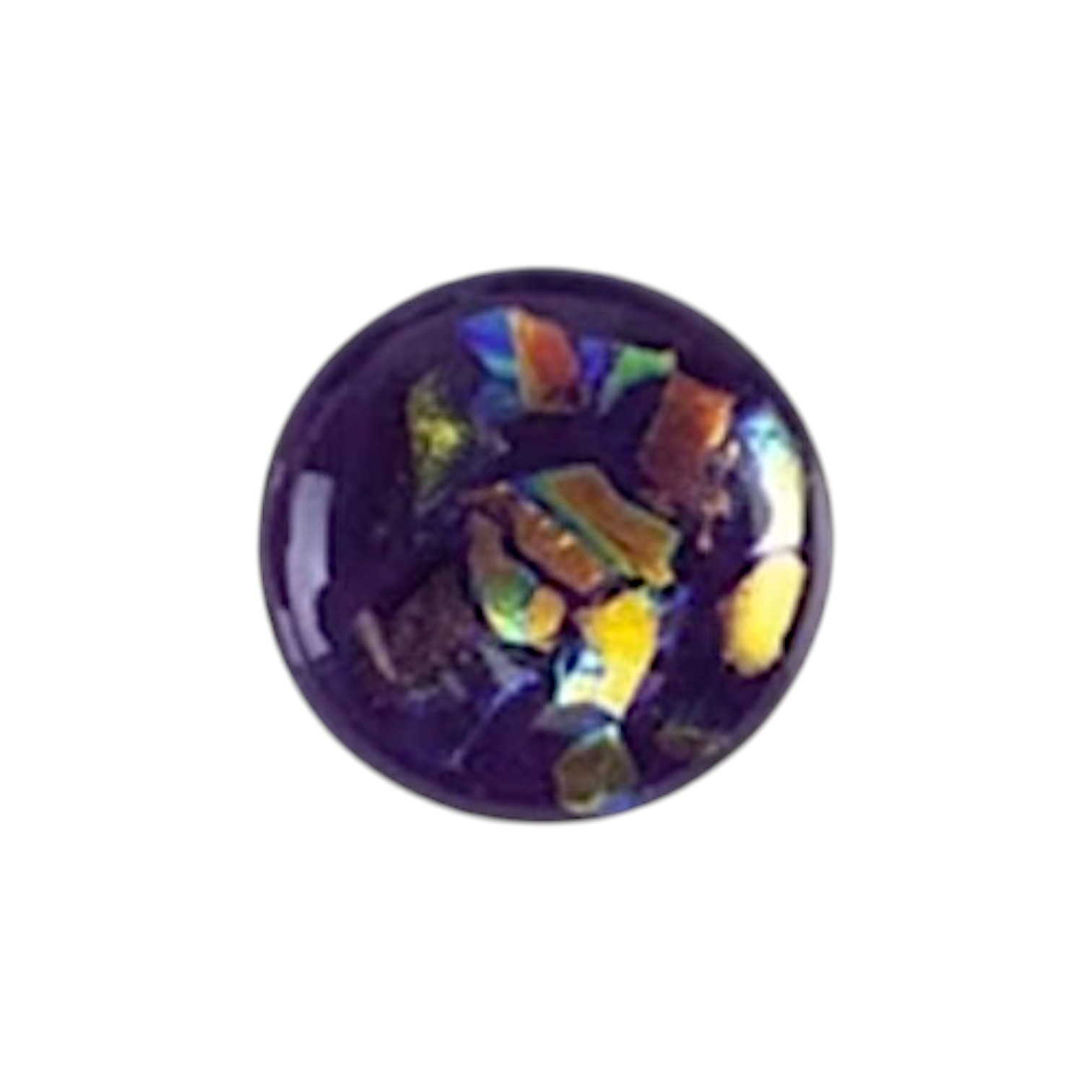 Dichroic Glas cabochon. dark blue opalecent 10-14 mm