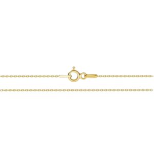 Zilveren ketting, ankerschakel 1mm, 45cm, goldplated