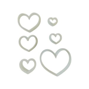 Cutting dies for clay jewelry Set of 6 heart