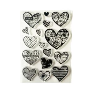 Stempelmat siliconen Hartjes Afmeting hele mat 11*16 cm