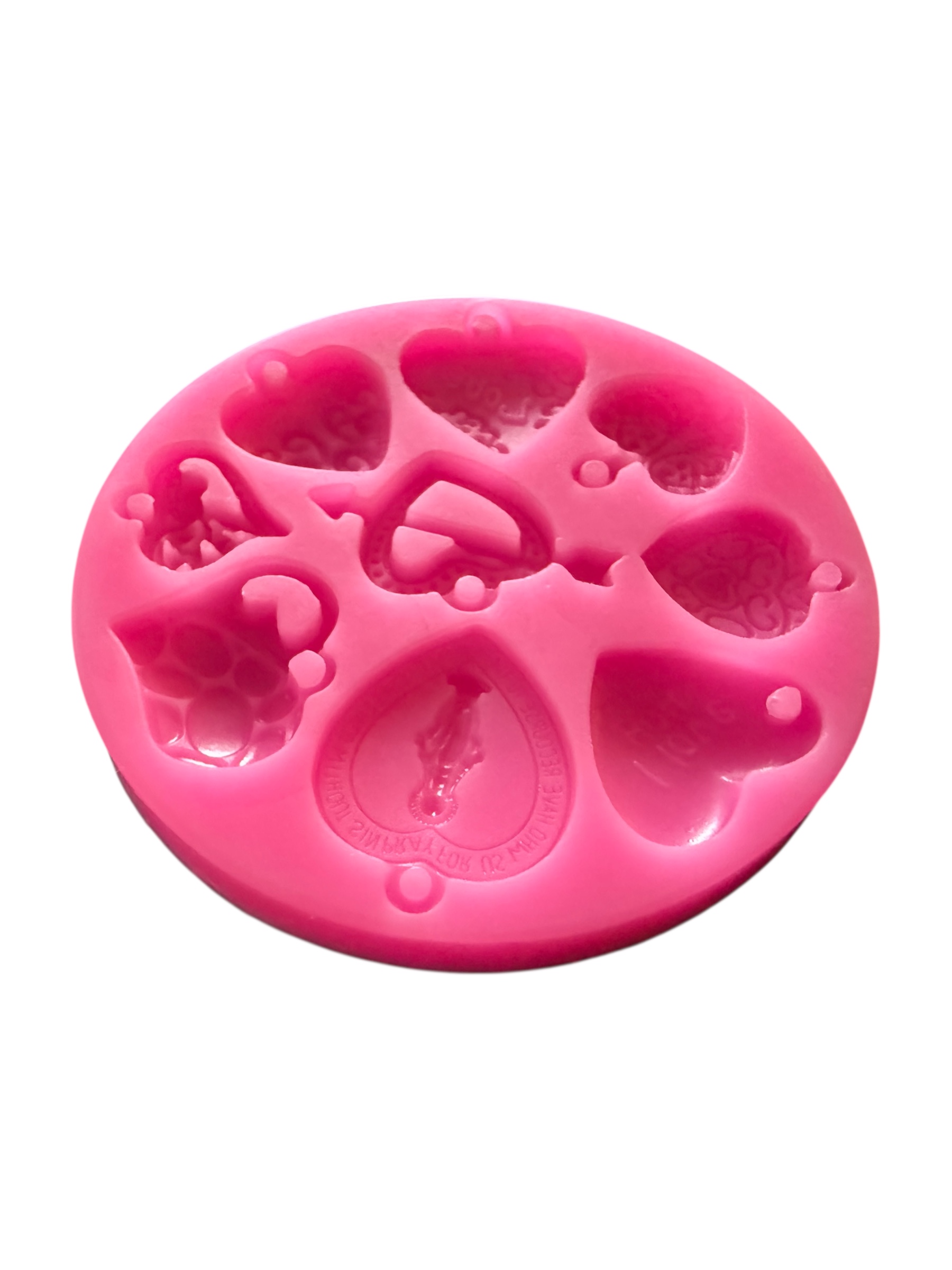 Siliconen mal met verschillende hartjes met hangeroog - Afbeelding 2