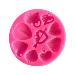 Siliconen mal met verschillende hartjes met hangeroog