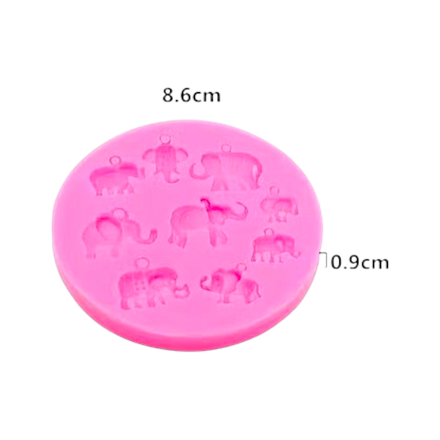 Siliconen mal Olifantjes met hangeroog - Afbeelding 2