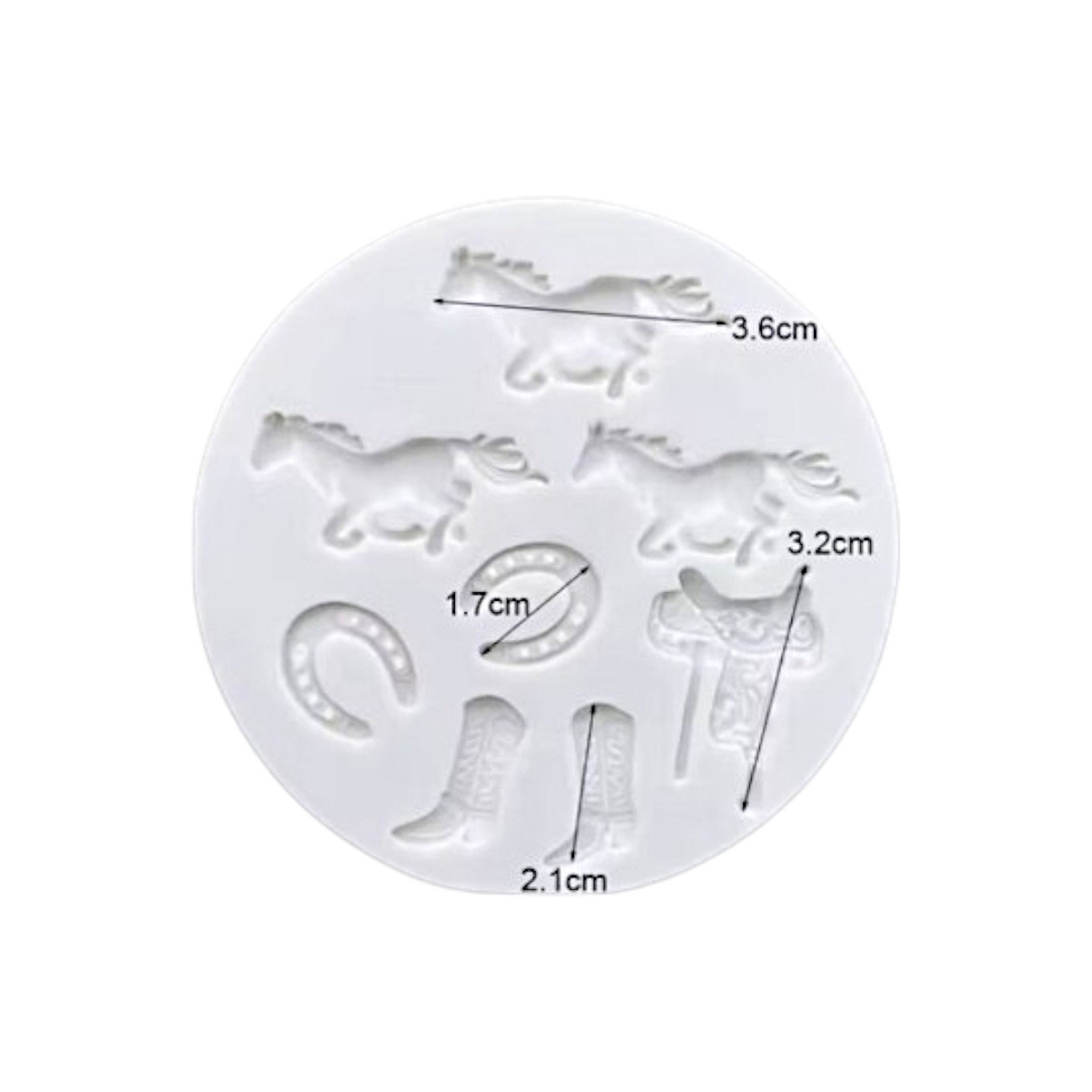 Siliconen mal met paarden en hoefijzers, boots etc - Afbeelding 2