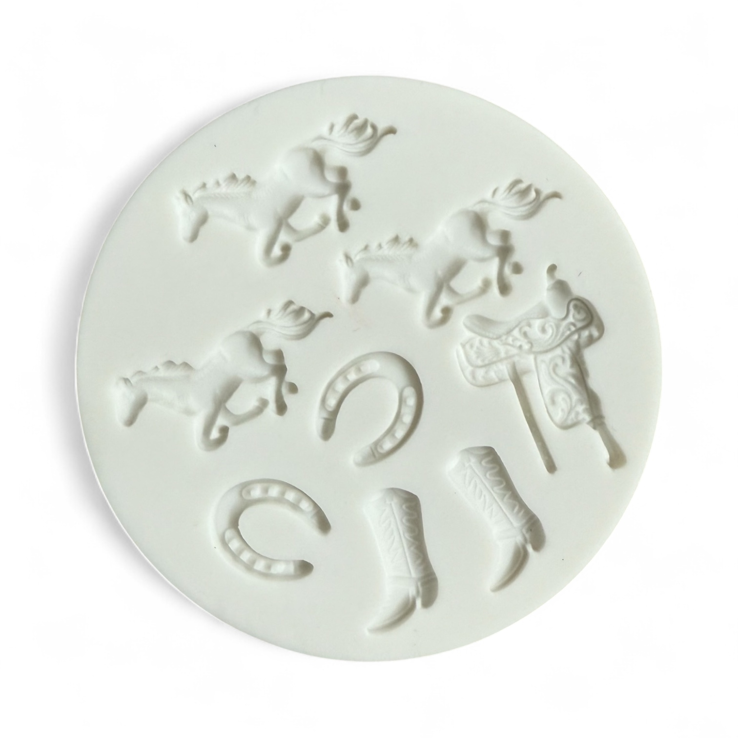 Siliconen mal met paarden en hoefijzers, boots etc