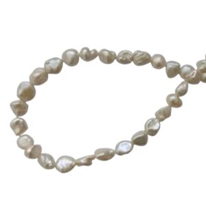 Parel kraal, Natuurlijke parel 7-8mm, white-off; per streng