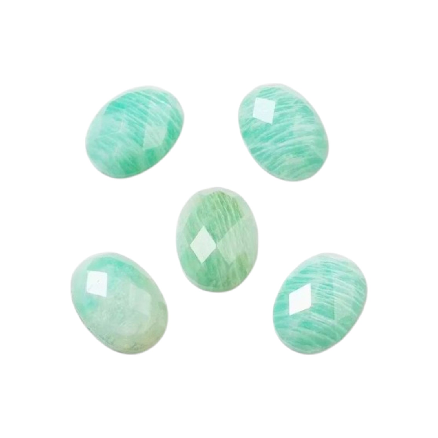 Amazoniet Facet geslepen Cabochon Natuursteen Ovaal 13*18mm - Afbeelding 2