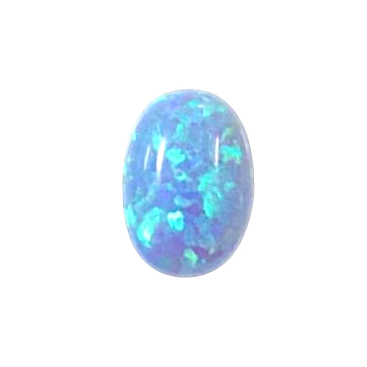 Cabochon d'opale synthétique bleu clair 6*4