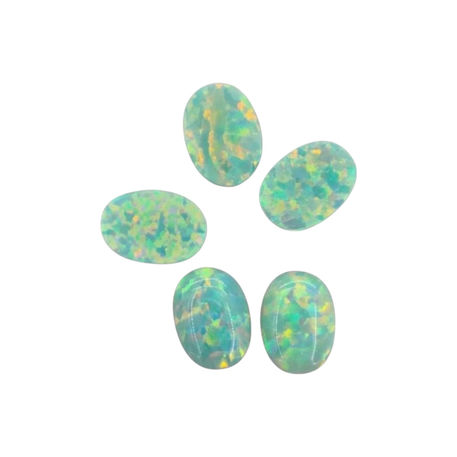 Cabochon d'opale synthétique. vert tendre 4*6 – Image 2