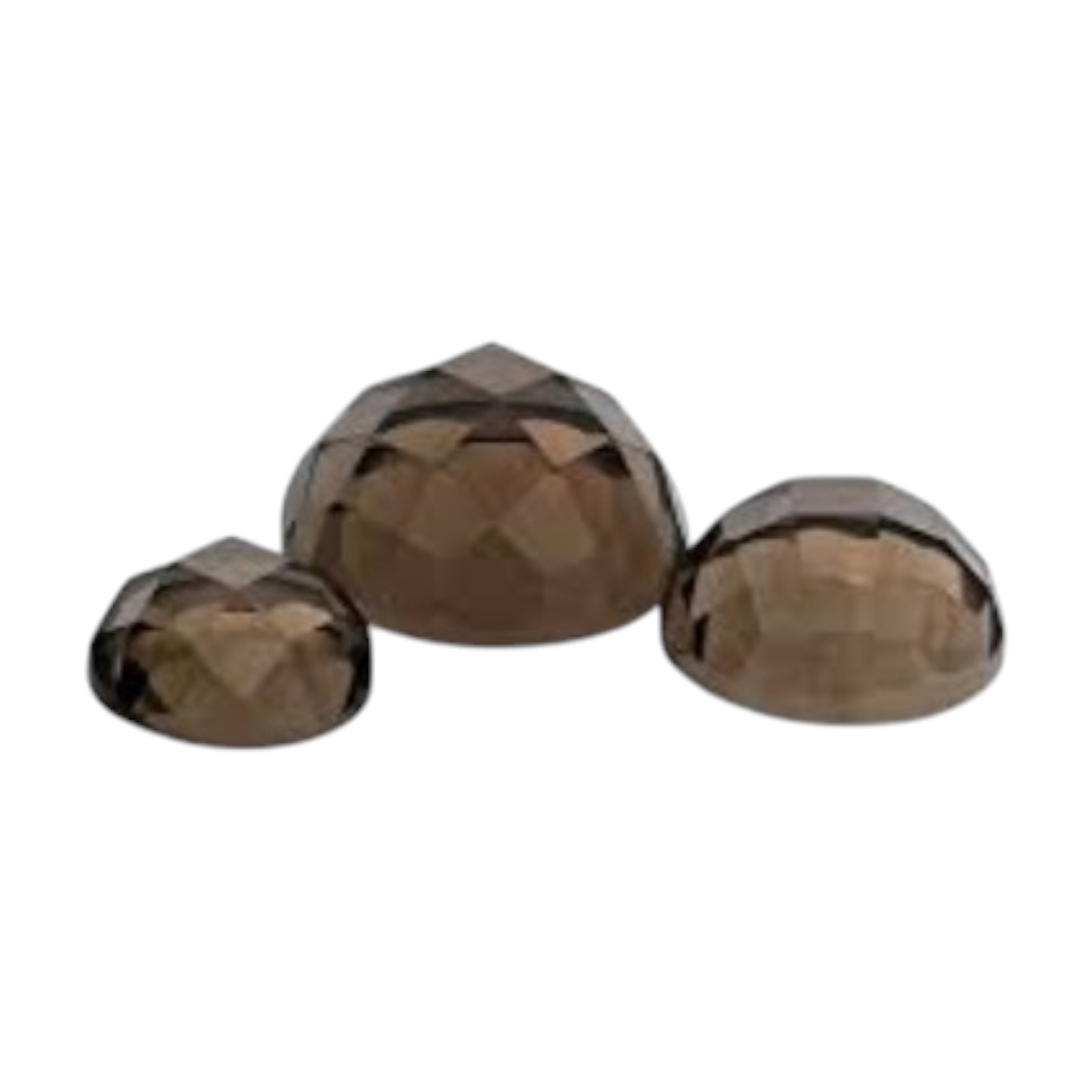 Smoke Quartz Cabochon Facet geslepen Platte onderkant Natuursteen Rond 6 mm - Afbeelding 2