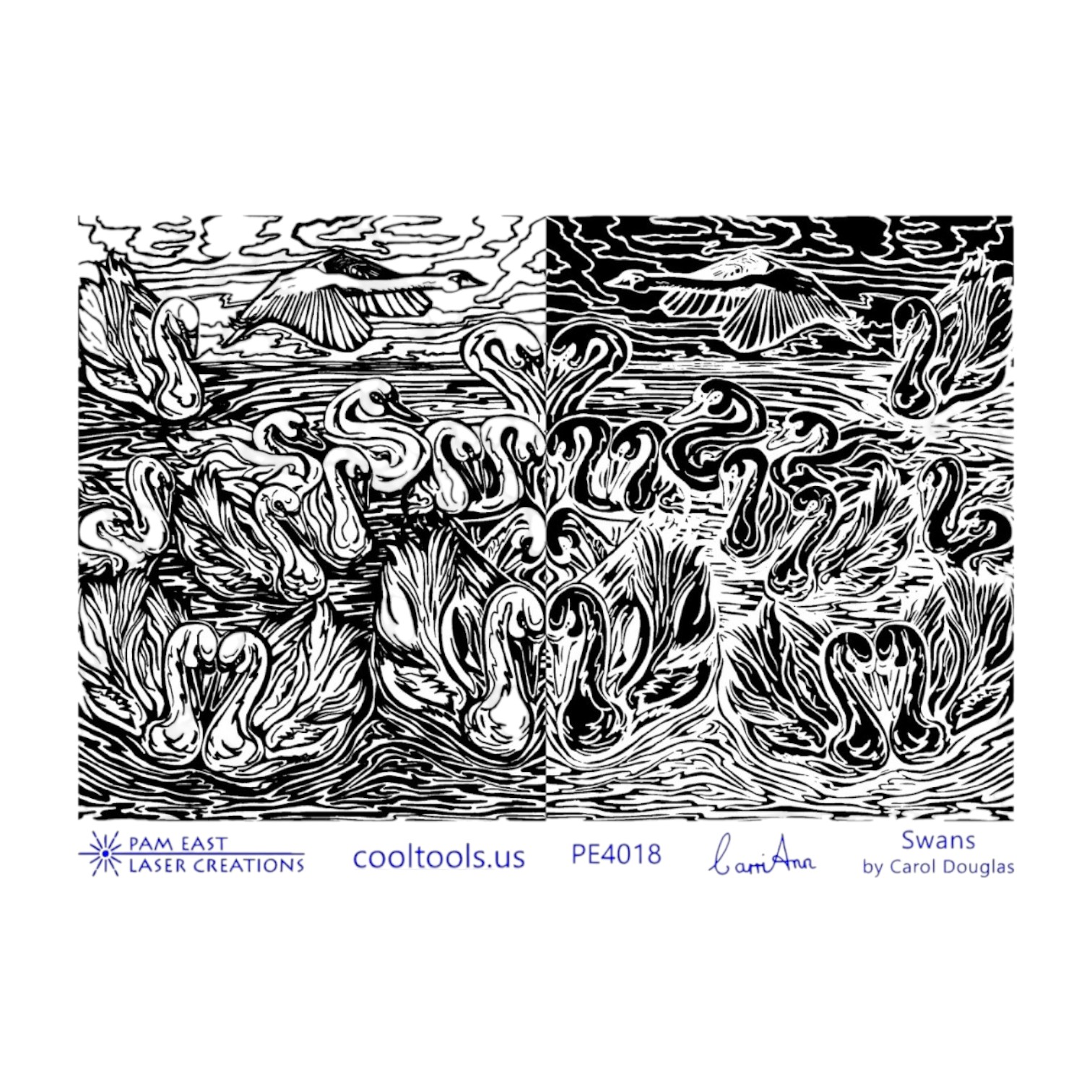 Textuurmat Rubber Swans Pam East PE4018