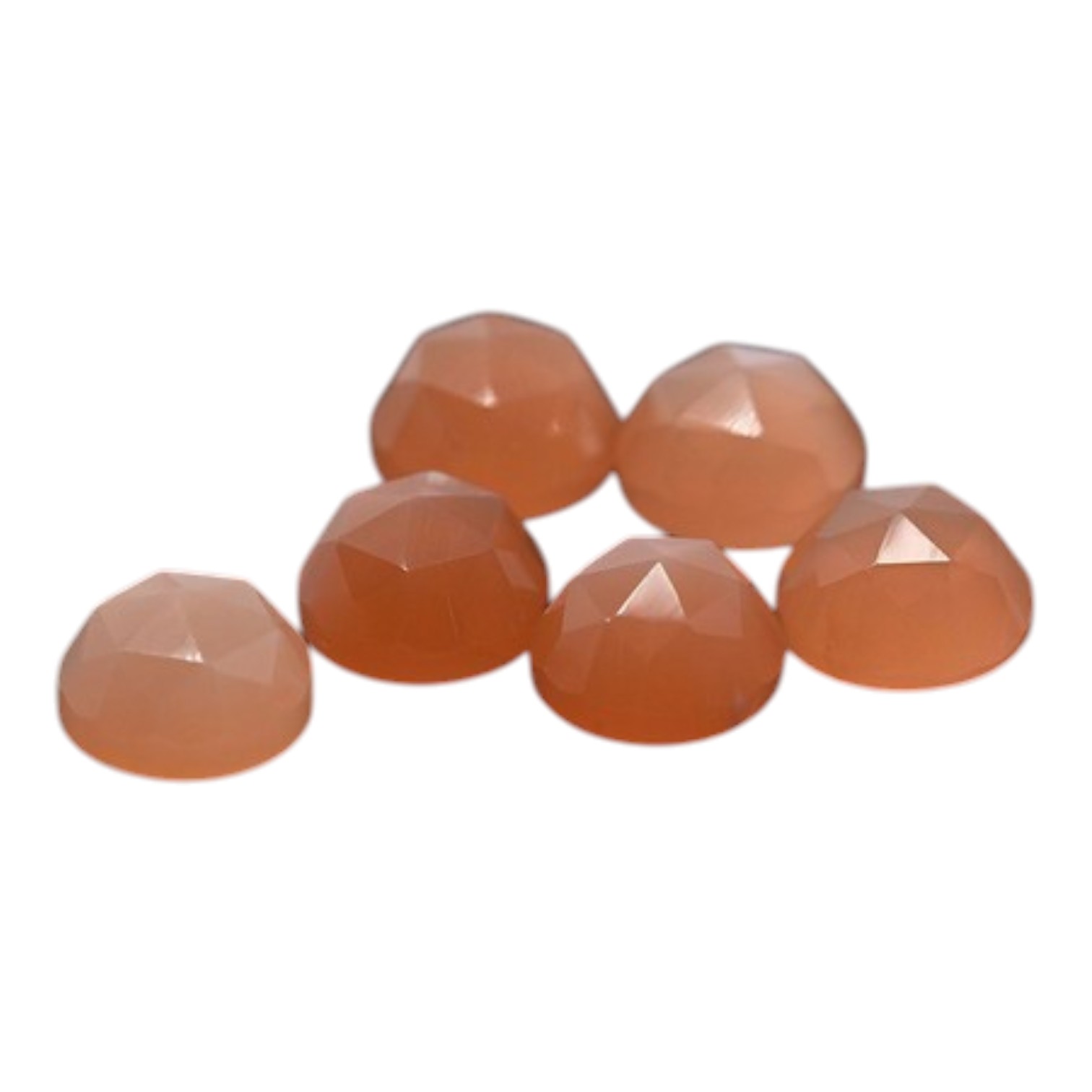 Peace moonstoon Cabochon Facet geslepen Platte onderkant Natuursteen Rond 6 mm - Afbeelding 2