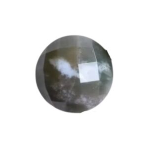 Agate indienne Cabochon à facettes pierre naturelle ronde. 16 mm