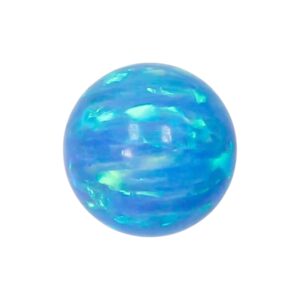 Synthetic opal. Blue cabochon. Round 4mm