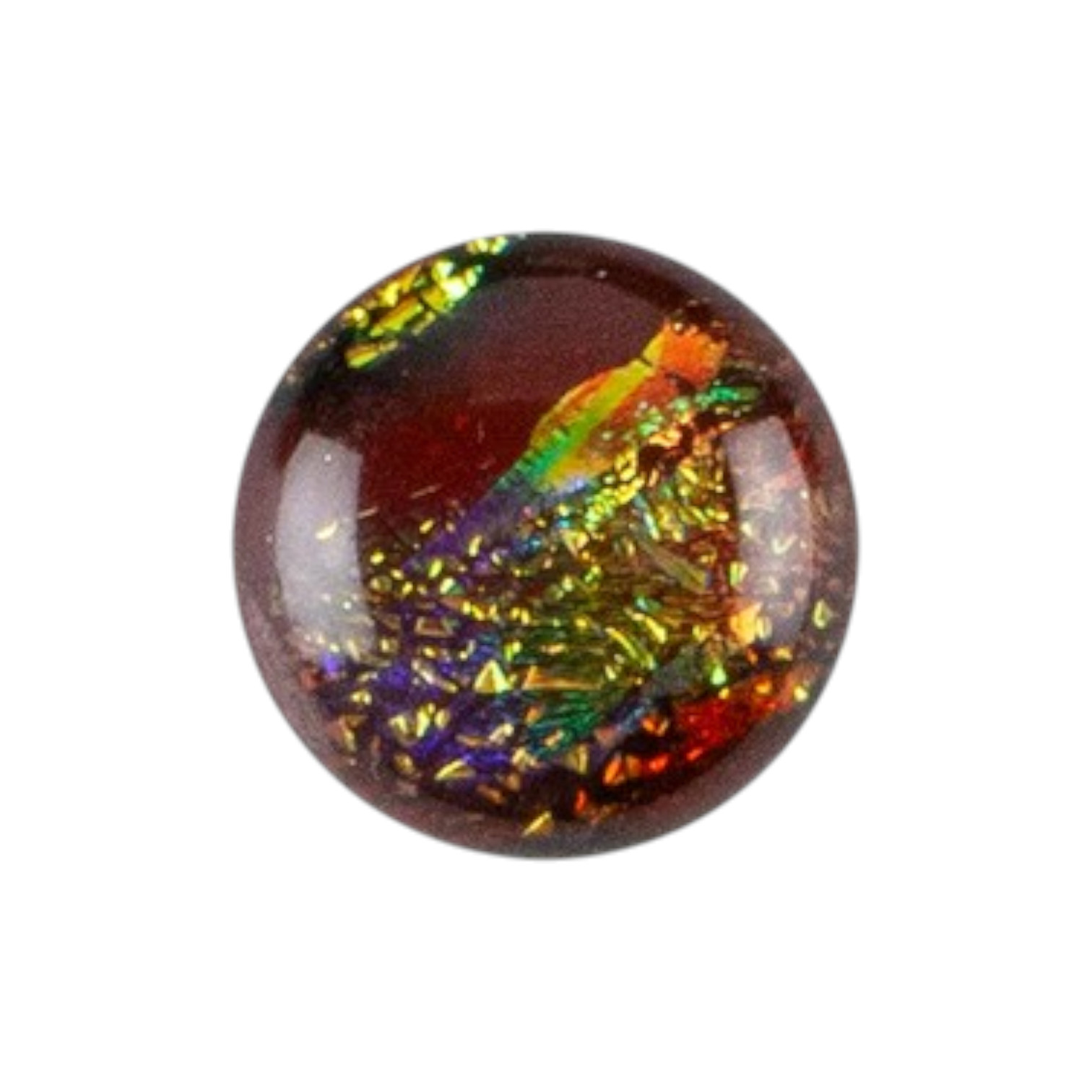 Dichroic Glas cabochon. ca 12-16 mm Red