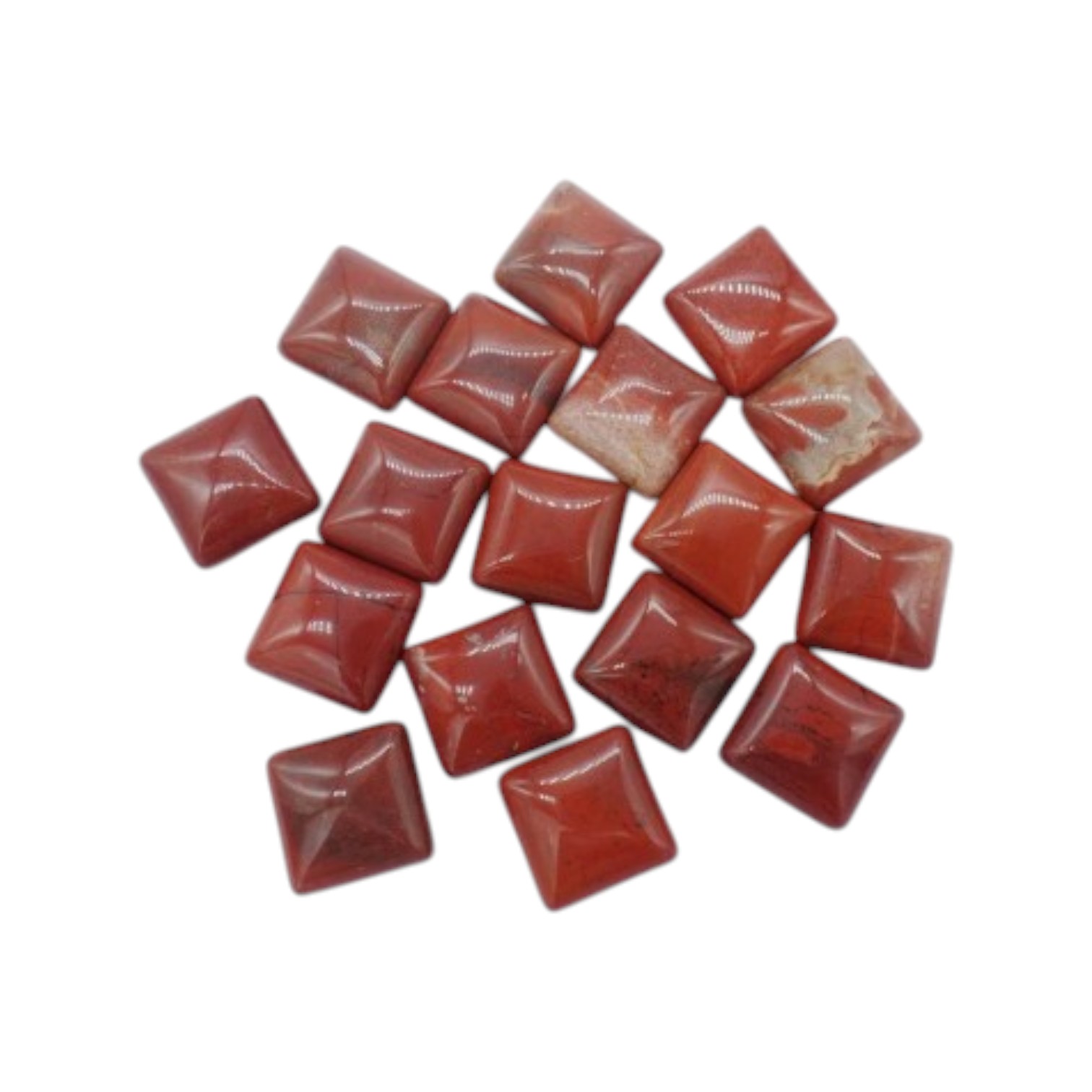 Cabochon de jade rouge en pierre naturelle carrée 10*10mm – Image 2