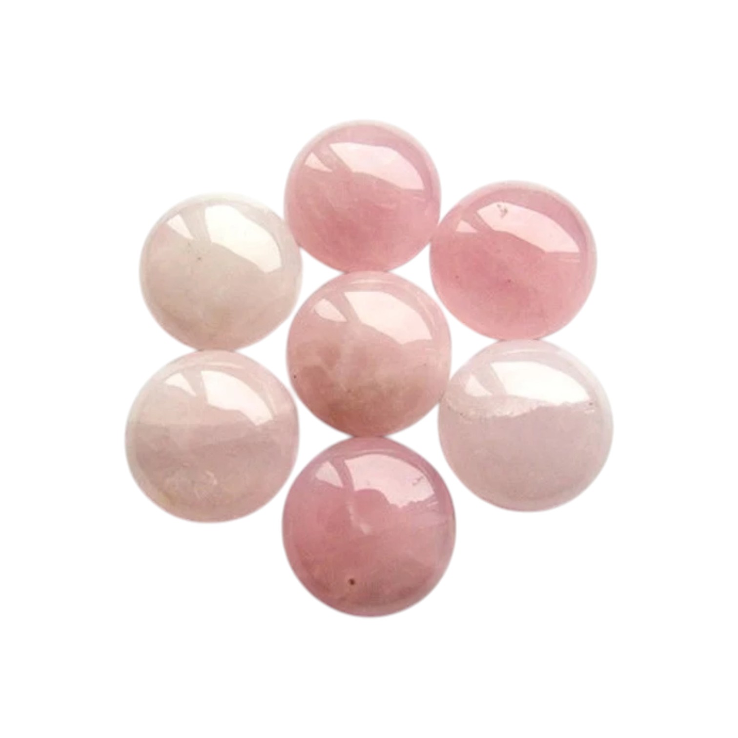 Roze Quartz Cabochon natuursteen. Rond. Diverse afmetingen - Afbeelding 2