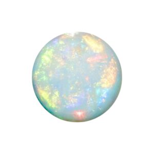 Synhetische opaal. Wit  cabochon. Rond Diverse afmetingen