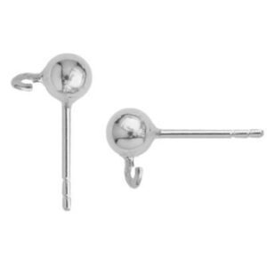 Earrings studs with open ring. + backs 925 Silver. (kopie)