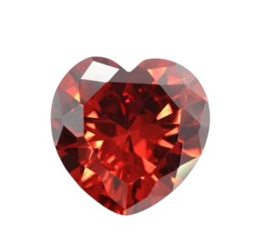 zirconia 5xA rood, garnet, peridot, pink, rose, oranje, amethist, paars, helder wit hittebestenig hartvorm, hart, hartvormig