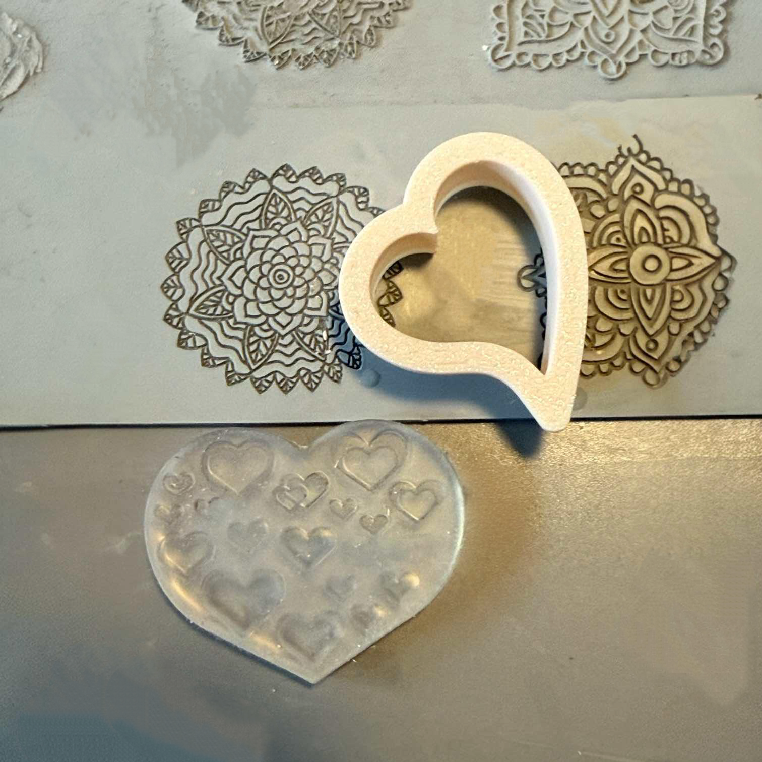 clay cutter, heart, heart, hearts, 6 piece, mini cutters, for clay jewelry making.