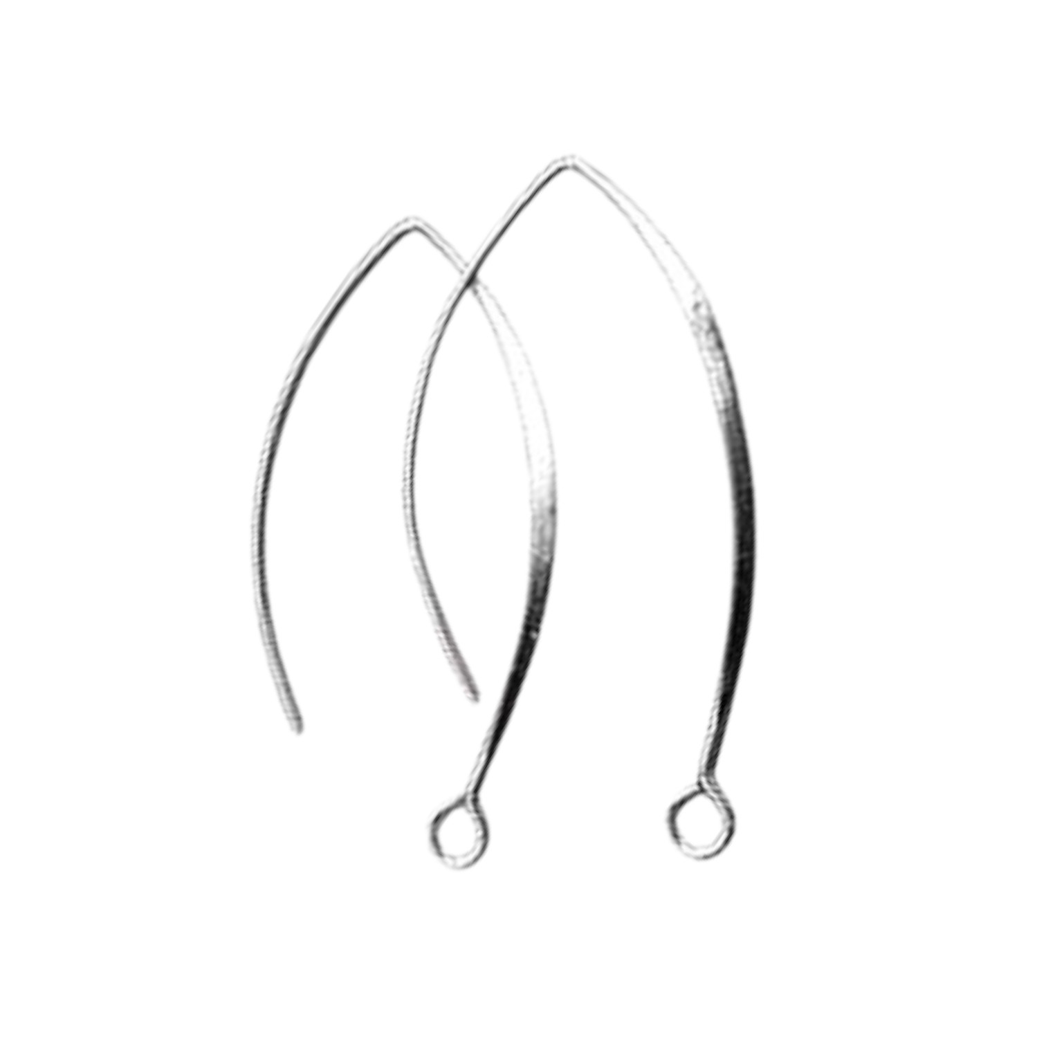 Oorbelhaak, ovaal met oogje Voorzijde plat geslagen, wire 0.8mm lengte ca. 40mm, afwerking glanzend