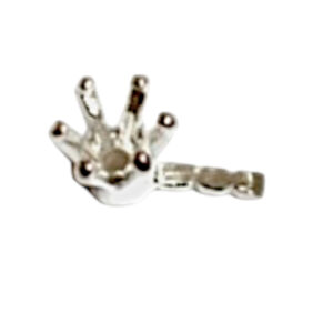 prong setting, zetting met 6 prongs, klauwen, voor zilverklei, silverclay, geschikt voor meebakken 999 zilver silver