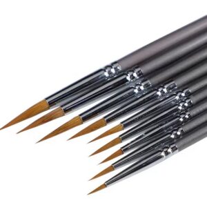 Set of 9 pointed brushes