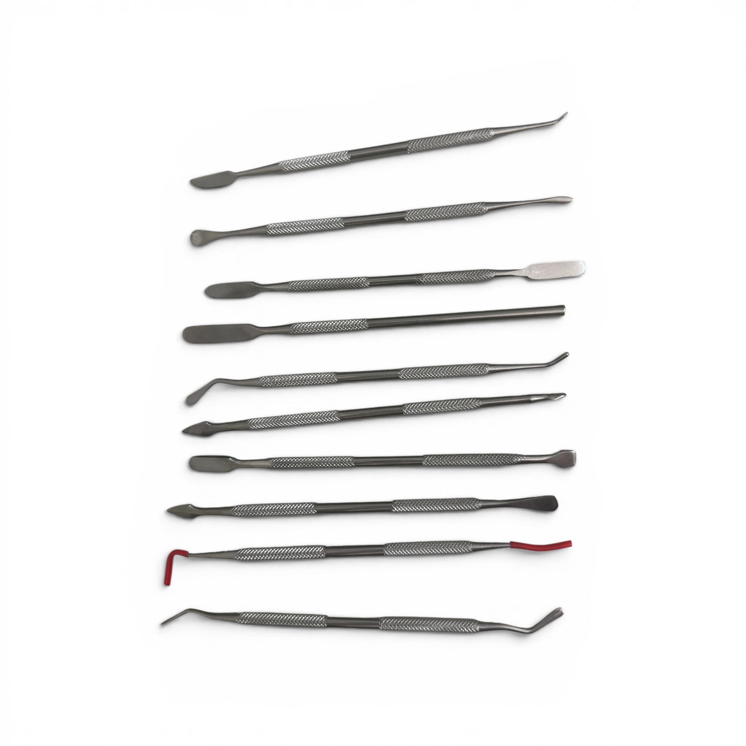 10 piece set with spatulas for clay modeling, wax carving etc.