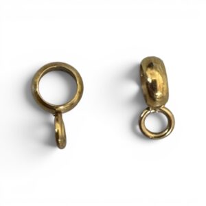 Stainless steel bail, size 5x2mm Bore 3.5mm, fits 3mm creole Open ring 3.5mm Finish ip gold