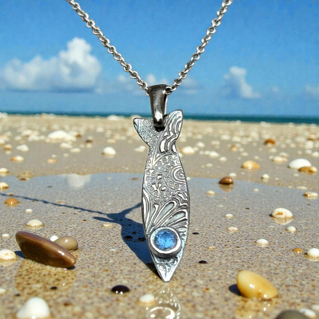 Sample silver clay fish with clay cutters