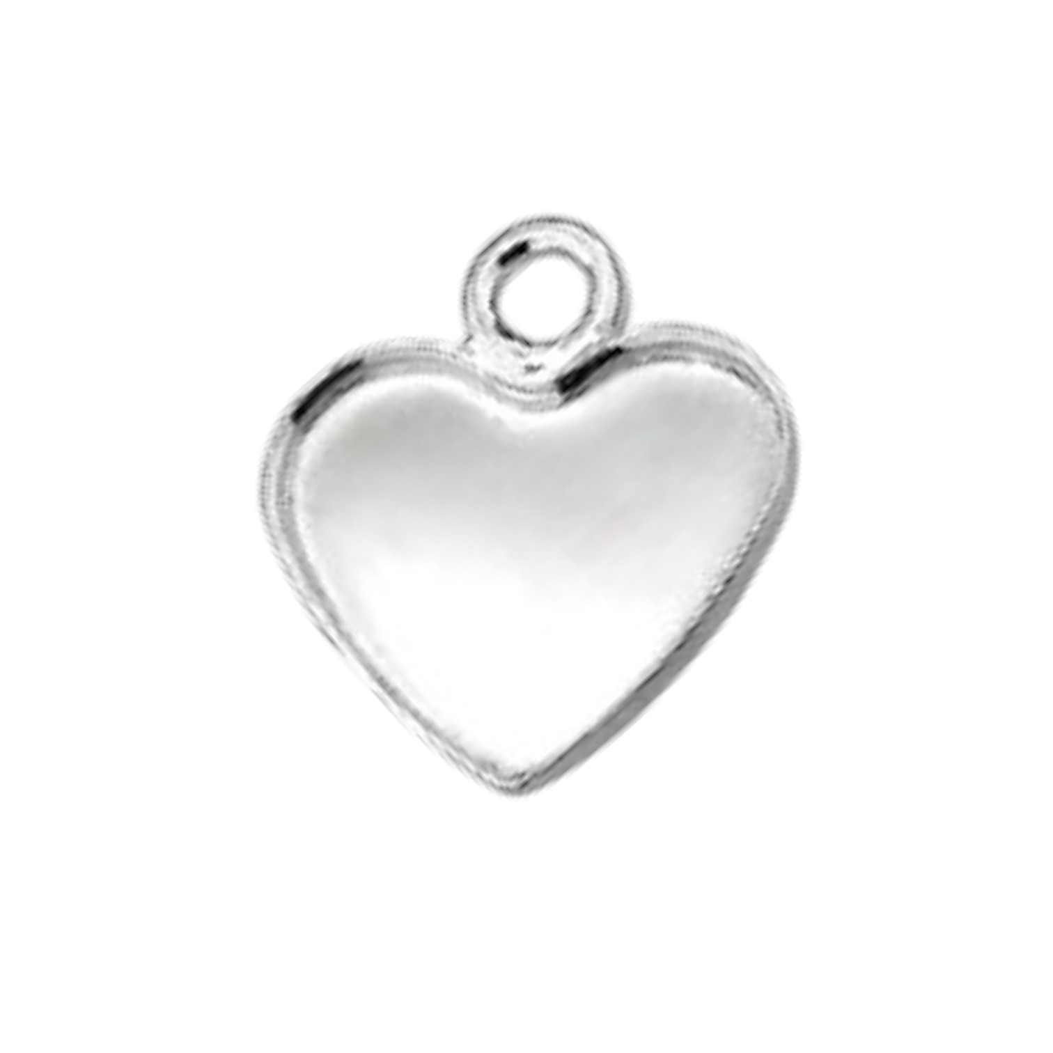Coeur argenté 10 mm à remplir avec par exemple de la résine Led / UV