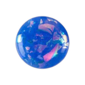 Dichroic Glas cabochon.  Blue Opalescent ca 10-14 mm